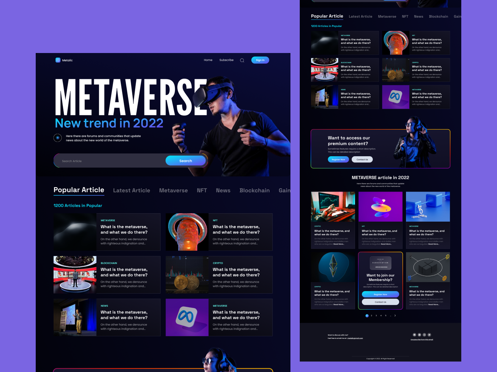 Metaverse Article & Blog Web Design by Arafat R Hossain on Dribbble