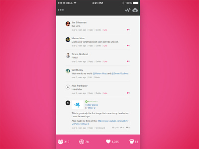Iphone Dribbble App Comment Section