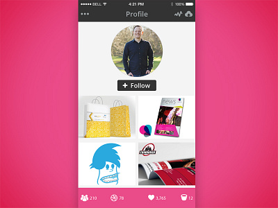 Iphone Dribbble Profile dribble app iphone ui profile section ui user user interface