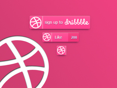 Dribbble Btn dribbble button like button sign up button