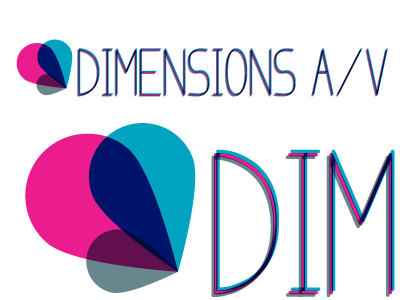 Dimensions A/V 3d effect dimensions av layers logo