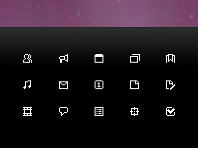 15 icons 9×9 icons pixels ui