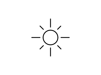 A simple sun icon. black and white design icons line icons lines simple imagery simple shapes sun