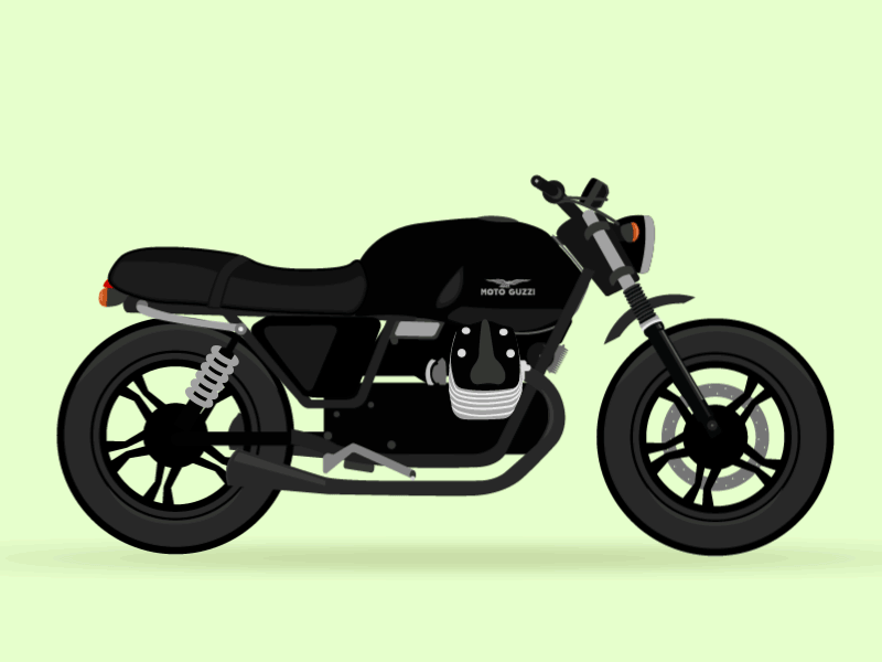 Moto Guzzi V7 after effects animated gif animation cafe racer gif gif illustration guzzi moto guzzi motorcycle motorcycle illustration vector vector animation