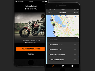 Rad Rides editing rides iphone iphone 7 map view maps motorcycles route planning