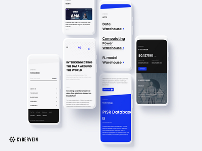 CyberVein Landing page for Mobile bitcoin blockchain branding btc crypto landingpage minimal minimalist ui ux
