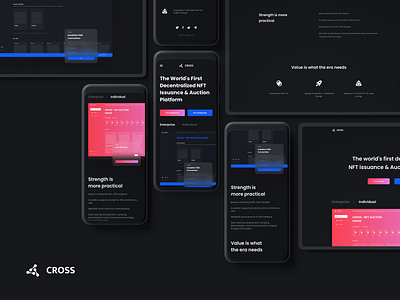 CROSS - Blockchain NFT Auction Platform Landing page