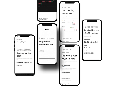 AboardEX - Decentralized Exchange Landing page for Mobile bitcoin blockchain btc cex crypto currency dex exchang homepage index landing page minimal minimalist mobile nft ui wallet website