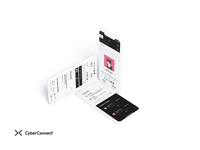 CyberConnect - Web3 SocialFi for Mobile Version bitcoin blockchain blog btc crypto minimal minimalist mobile nft social socialfi ui web3 website