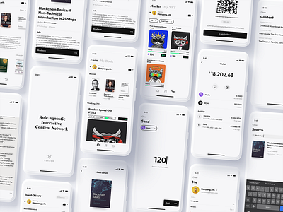 READEM - Read 2 Earn App | Web3 / NFT Reader V1.0 app bitcoin blockchain btc crypto design game gamefi minimal minimalist nft reader reading ui web3