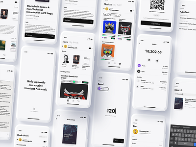 READEM - Read 2 Earn App | Web3 / NFT Reader V1.0 app bitcoin blockchain btc crypto design game gamefi minimal minimalist nft reader reading ui web3