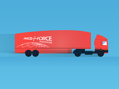 Parcel Force Illustration illustration lorry parcel parcelforce post travel truck vector