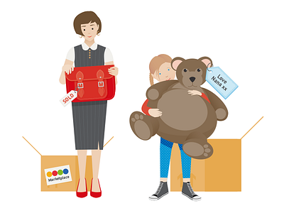 Royal Mail illustrations handbag illustration parcel post office royal mail teddy bear