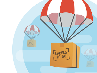 Parcel Drop clouds delivery drop label parachute parcel postage sky