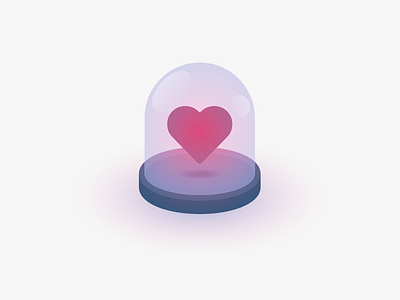 Fragile heart bell bottle glass heart jar