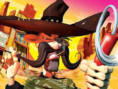 Outlaw McGraw 3d 3d illustration cowboy illustration modo western