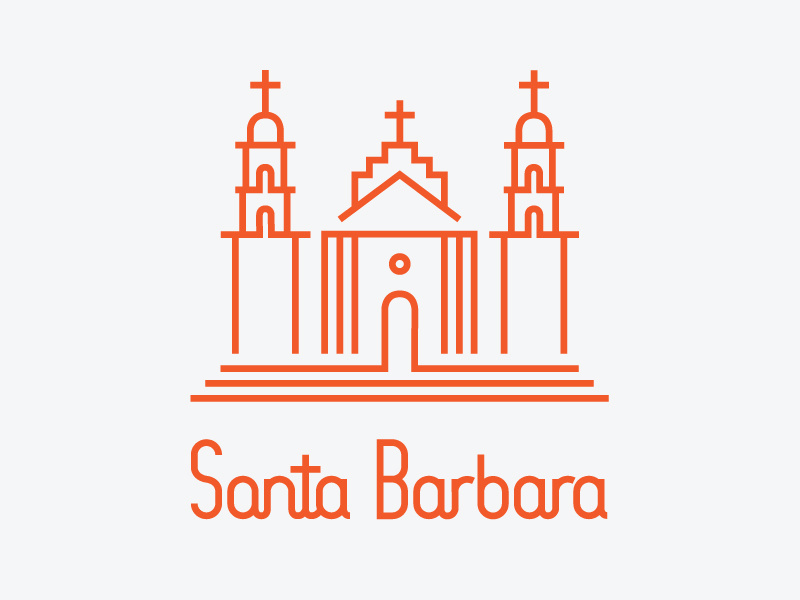 Santa Barbara illustration santa barbara custom type