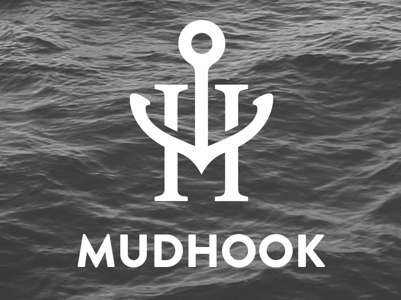 Mudhook logo design mud hook anchor monogram