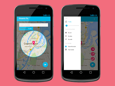 Redesign of GPS Route Location App android app sketch ui