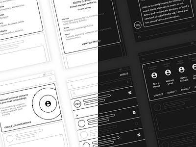 Light & Dark Wireframes