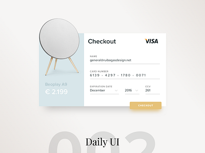 Credit Card Checkout 002 100 card challenge checkout credit daily dailyui days ui visa