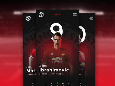 Man. United User Profile 006 dailyui football ibrahimovic interface manchester player team ui user