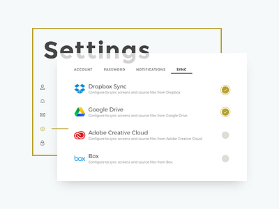 Settings Page 007 100 challenge dailyui days interface settings sync user