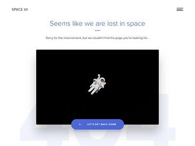 Error Page 008 404 astronaut dailyui error lost page space