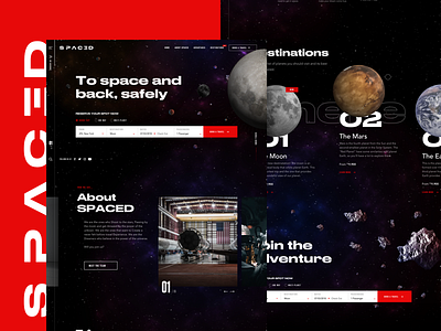 SPACED Homepage Concept homepage moon planets space spaced spacedchallenge tech travel ui ux website