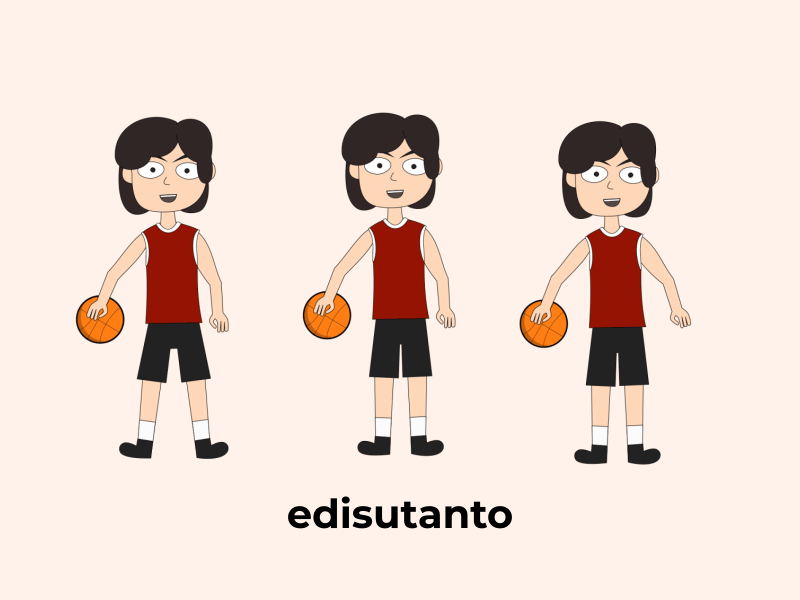 Basketball Player - Loop GIF Cartoon Animation animated gifs animation avatar basketball cartoon character chibi cute cartoon graphic design illustration motion graphics