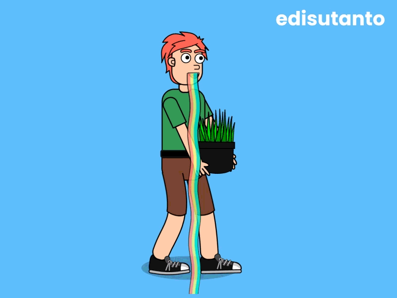 Walking Character Cartoon Gardening animated gifs animation cartoon design graphic design illustration motion graphics perfect loop