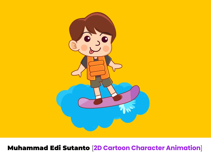 Water Surfer Man | Lottie Animation | Cartoon Character