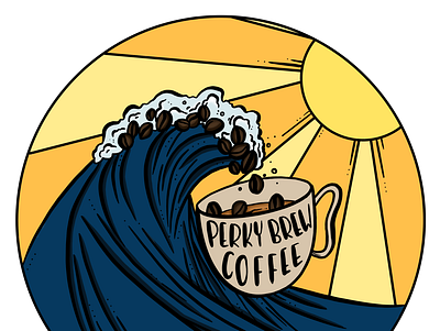Perky Brew Coffee Logos & Favicon art artwork branding design drawing graphic design graphics illustration logo procreate
