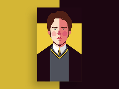 Cedric Diggory cedric cedric diggory cedrico cedrico diggory design fan art fanart flat flat design geek harry potter hogwarts hufflepuff illustration lufa lufa movie nerd vector