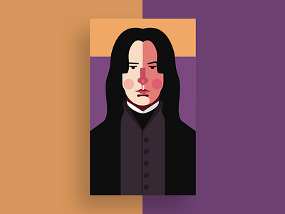 Severus Snape design fan art flat flat design geek harry potter harrypotter hogwarts illustration illustrator movie nerd severus snape slytherin snape sonserina