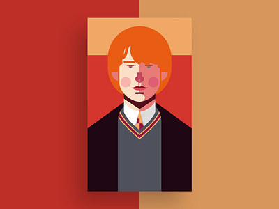 Ron Weasley design fan art flat flat design geek grifinória gryffindor harry potter harrypotter hogwarts illustration illustrator movie nerd ron weasley rony weasley vector weasley