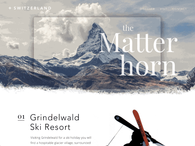 Switzerland Landing Page clean design knife and fox landing page nature nav travel ui ux web website