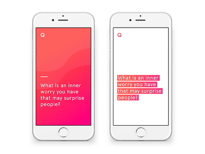 Questions - Exploration app clean gradient ios iphone minimal navigation questions simple swipe ui ux
