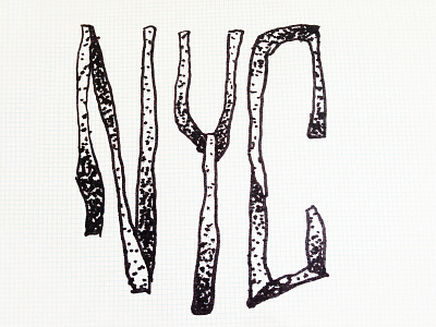 NYC Doodle c dots hand drawn type n new york new york city nyc sketch type typography y