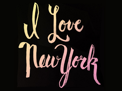 I Love New York brush pen i love ny lettering love new york new york city nyc script sketch type typography