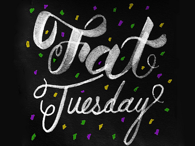 Fat Tuesday brush fat tuesday lettering mardi gras script tuesday type typography