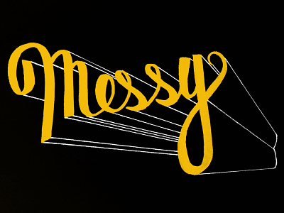 Messy lettering messy perspective script type typography