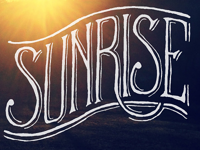 Sunrise art nouveau design lettering sunrise type typography