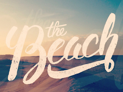 The Beach beach cursive lettering script type typography