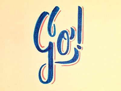Go! cursive go lettering script sketch type typography