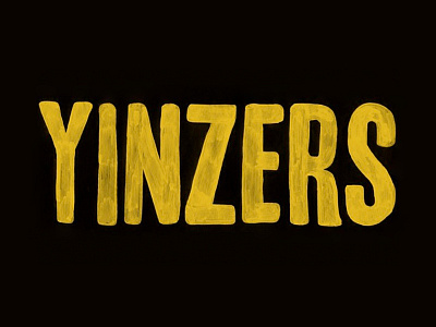 Yinzers black and yellow design hand lettering. lettering pittsburgh typography