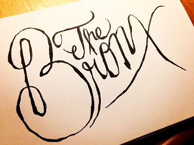 The Bronx hand lettering lettering script the bronx typography vintage