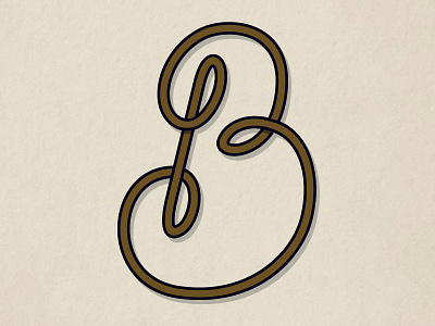B Mark b lettering script typography vector