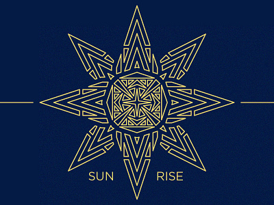 SUNRISE illustration line art sun sunrise