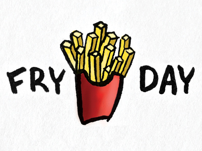 Fry-Day french fries friday fries illustration puns sketch